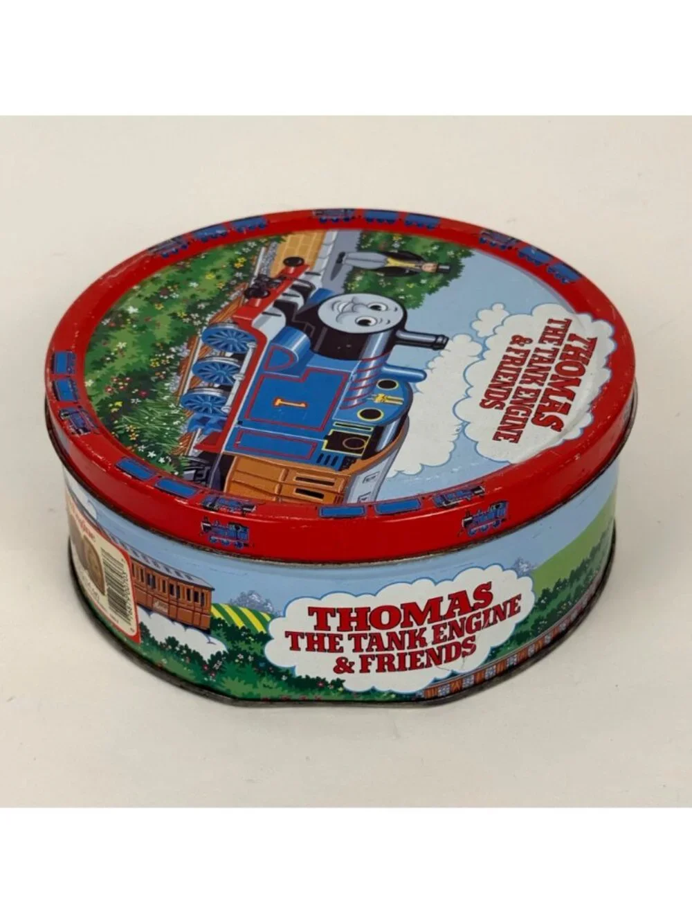 Vintage Thomas the Tank Engine Collectible Round Cookie Tin 7-1/2